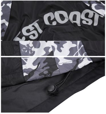 Hooded Windbreaker Jacket for Men Grey Camouflage Star Wars