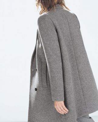 Women's wool coat with double button closure