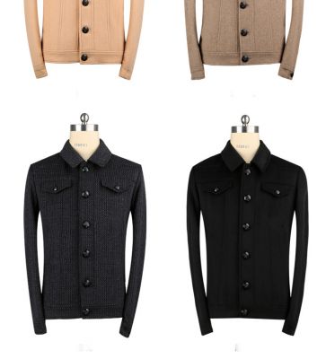 Classic wool trucker jacket for men with front pockets