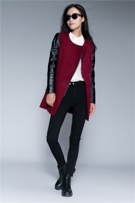 Perfecto Biker Jacket for Women with Leather Sleeves and Wool Body