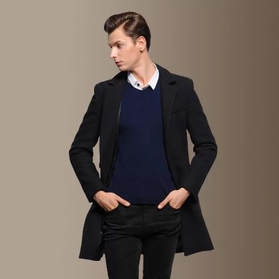 Men's Mid-Length Wool Coat