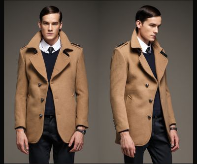 Men's Woolen Coat with detailed shoulders
