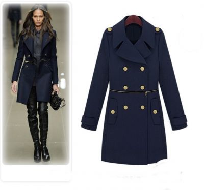 Long Officer Trenchcoat for Women with Middle Zip