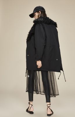 Winter perfecto coat with natural wool for women