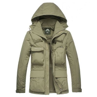 Men's coat with removable sleeves and detachable hood - winter versatility