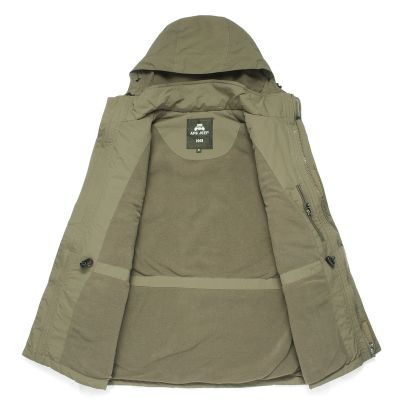 Men's coat with removable sleeves and detachable hood - winter versatility