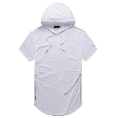 Men's hooded long cotton short sleevet-Shirt