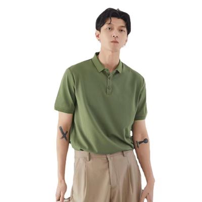 Men's plain short-sleeved slim fit polo shirt