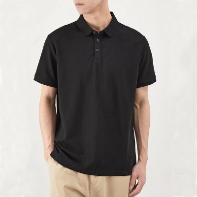 Men's plain short-sleeved slim fit polo shirt