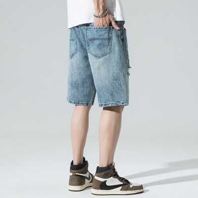 Men's Relaxed Fit Distressed Denim Shorts With Practical Pockets