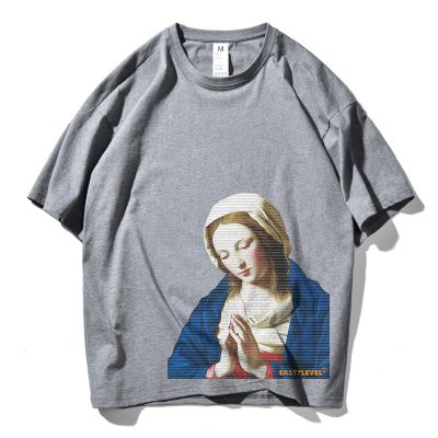 Men's short sleeve t-shirt Virgin Mary print oversize