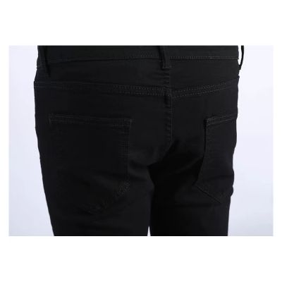 Men's slim skinny jeans with knee rips in black