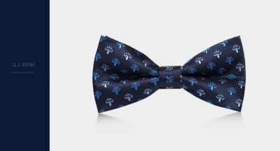 Shiny Satin Bowtie Navy Blue with Various Patterns for Suit Wedding Ceremony