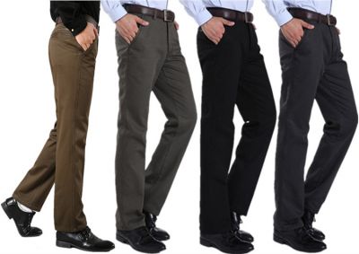 Classic Winter casual men's trousers with fur lining