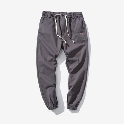 Cotton jogger pants for men with elastic waist and ankles