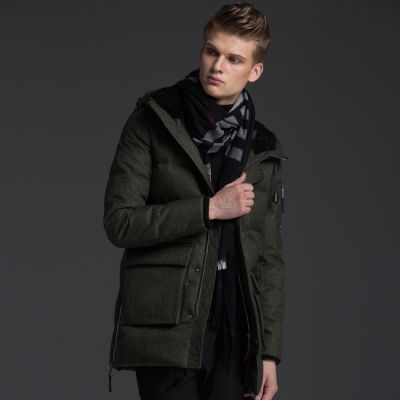 Winter Parka Coat for men goose down with side pockets