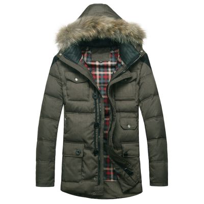 Winter Parka for Men with Fur Lined Hood and Multiple Pockets