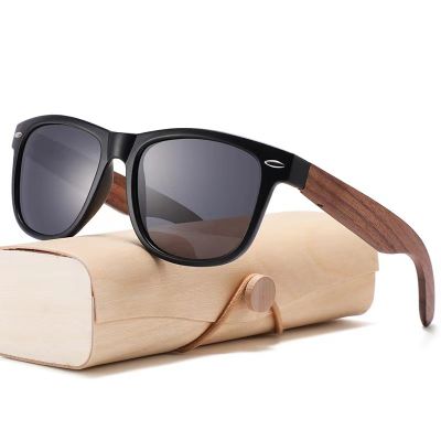 Polarized color film sunglasses with bamboo branches