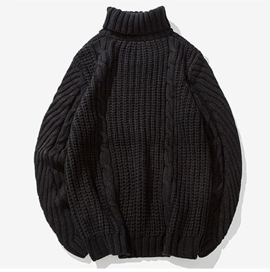 Oversized wool turtleneck sweater for men with thick knit
