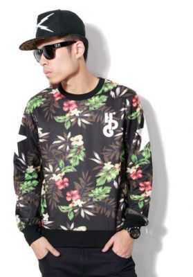 Hawaiian Swag Flower Print Jumper for Men with #99 Back