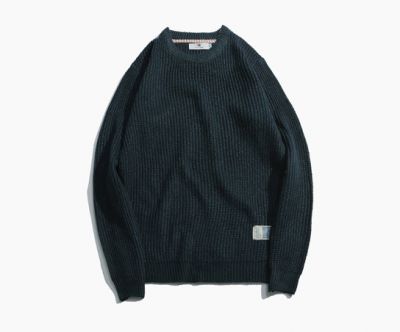 Heathered wool sweatshirt for men with round neck