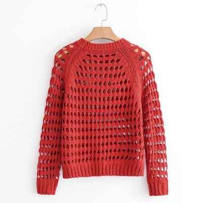 Knitwear Jumper for women large knit see-through sweater