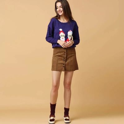 Wool Pullover Santa Claus and Mother Christmas for Woman