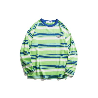 Retro striped sweater with long sleeves unisex