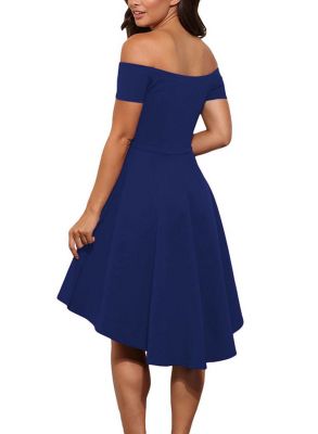 Off the shoulder evening dress for women with long back
