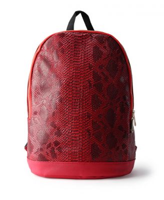 Python Snakeskin Backpack Black Red White