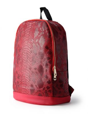 Python Snakeskin Backpack Black Red White