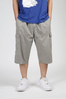 Baggy cotton shorts for men with side pockets