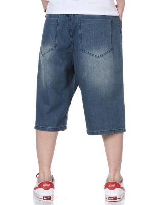 Washed out Baggy Denim Shorts for Men Jeans Bermuda