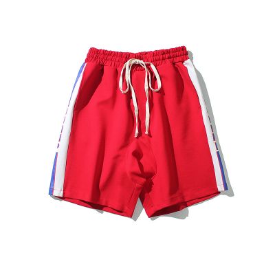 Sports retro boxing shorts with drawstring belt and side marking
