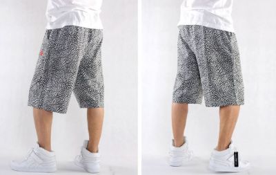 Cotton Shorts for Men with Elephant Skin Design Print