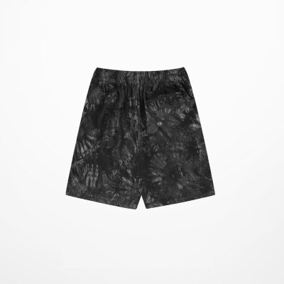 Men's fabric shorts with gray tie dye pattern
