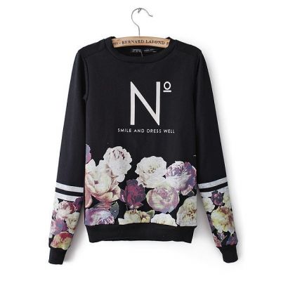 Smile and Dress Well Sweater Jumper for Women Flower Print Swag