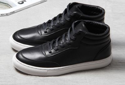 Retro Polished Leather Sneaker Boots for Men
