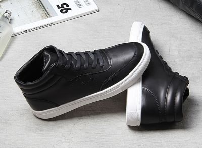 Retro Polished Leather Sneaker Boots for Men