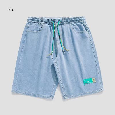 Streetwear elasticated denim shorts for men