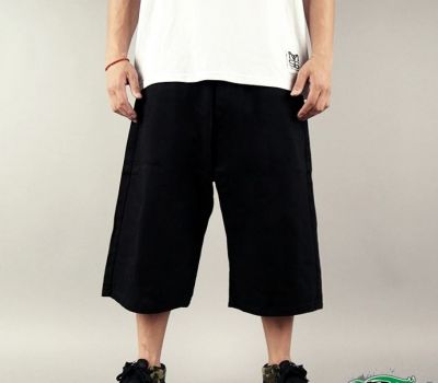 Baggy Shorts for Men Denim Jeans Bermuda Streetwear - Black