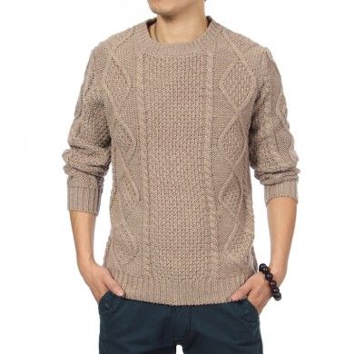 Retro Fashion Pullover Sweater with Thick Wool Knit