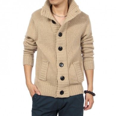 Button Down Vest for Men with Large Buttons and Thick Wool Knit