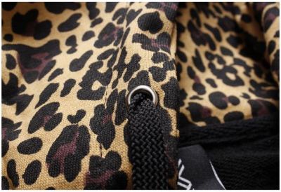 Zip Up Hoodie with Leopard Print Hood and MGLB Animal Swag