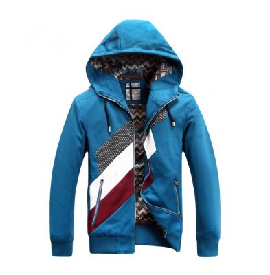 Zip up Hoodie for men with sport style diagonal stripes