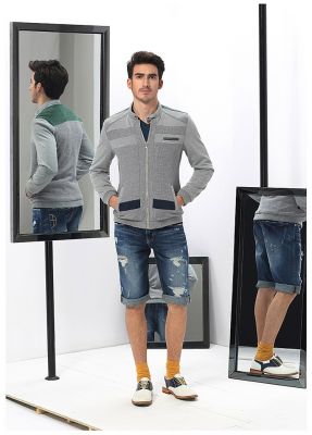 Slim fit Zip up Vest for men with shoulder stripes sport fashion