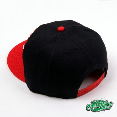 Funk Big Letters Black Baseball Snapback Cap with Red Visor