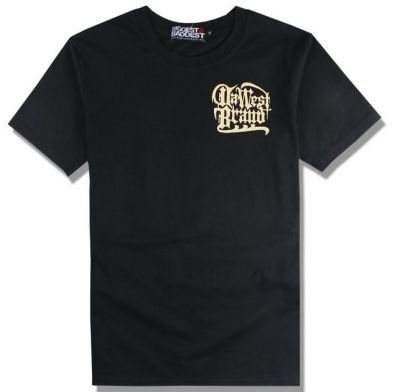 Marijuana Bandana Print T Shirt Black and Gold West Coast