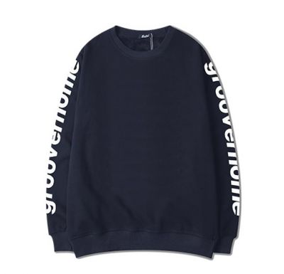 Sleeve Printed Sweater for Men with Groover Home Writing on Sleeves
