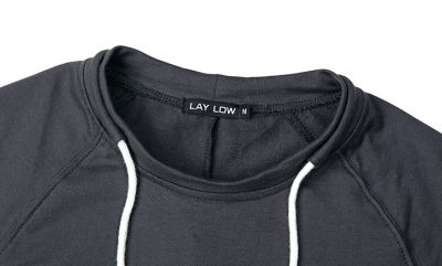 Hoody Style t-shirt with Front Pocket and Collar line